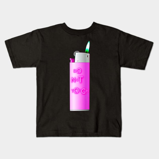 Pink Lighter Kids T-Shirt by ROLLIE MC SCROLLIE